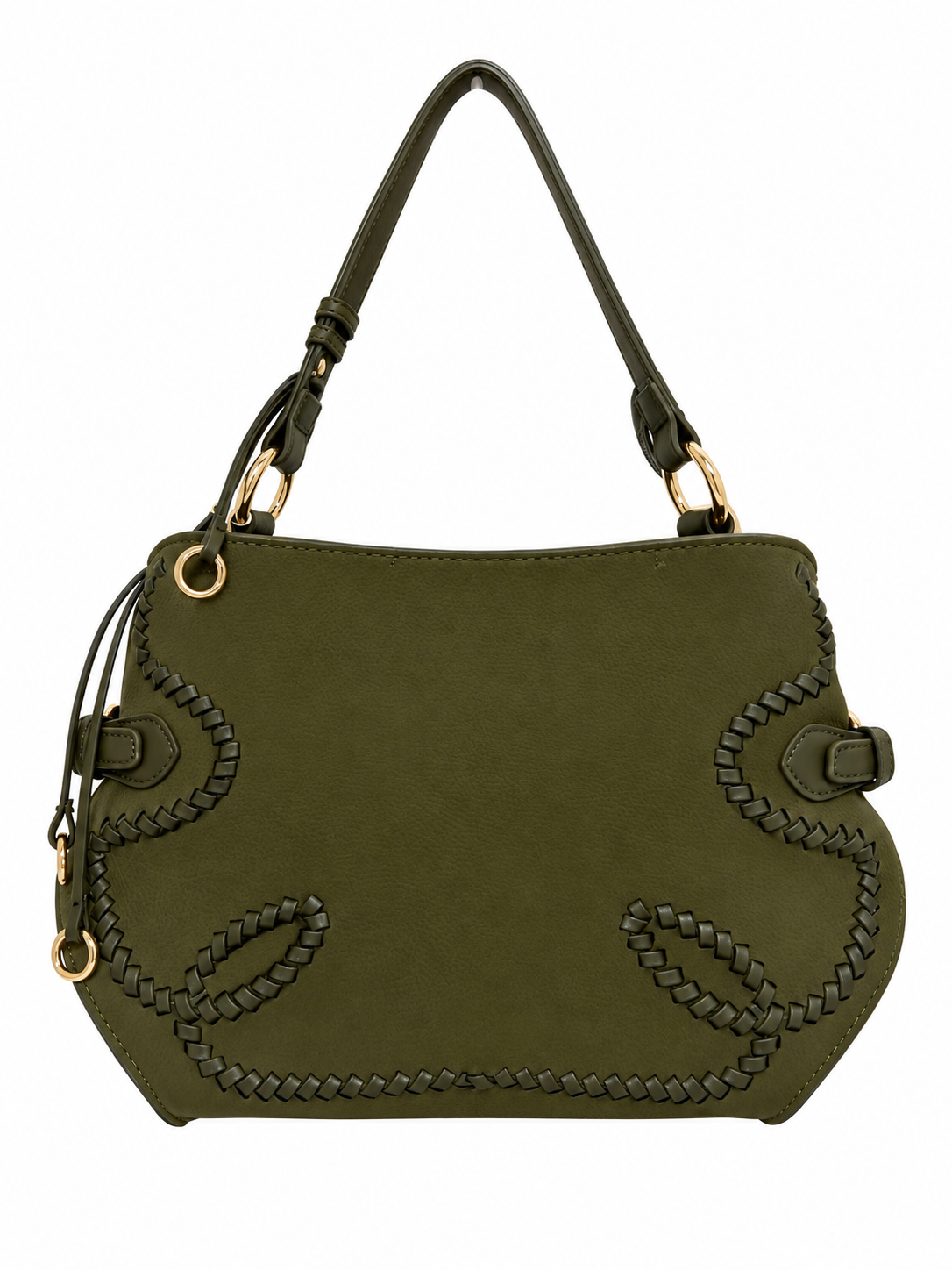BOLSO DE HOMBRO CON DETALLES TRENZADOS